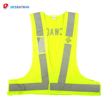 100% Polyester knitted fabric unisex high visibility reflective safety vest without pockets wholesale online